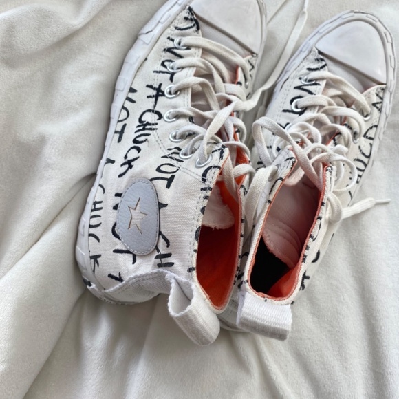 Converse Chuck Taylor white orange and black high tops - Picture 10 of 13